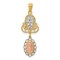 14K Tri-Color Gold Our Lady Of Guadalupe Cross Pendant Charm Jewelry 34 x 12 mm